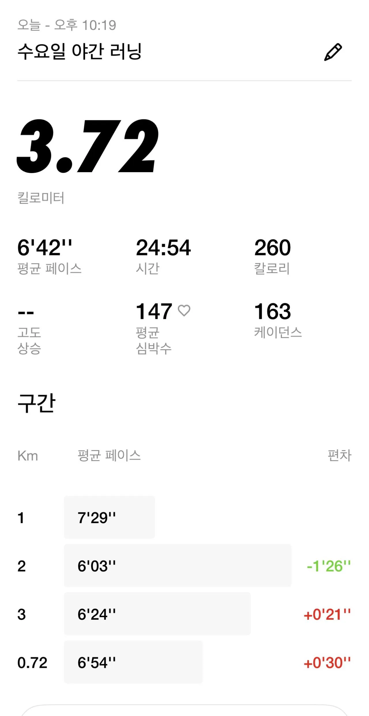 운동 끝