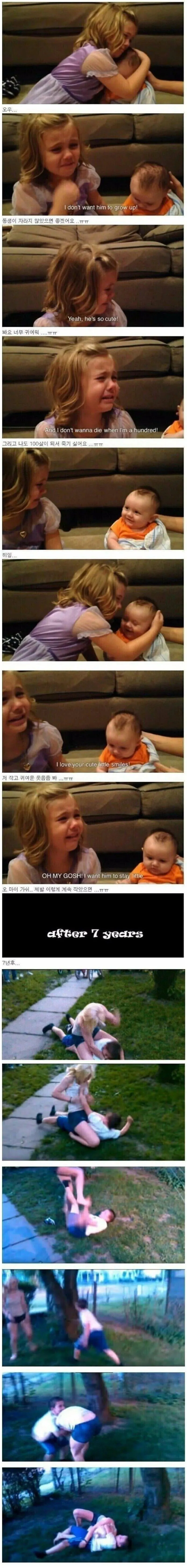 동생이 자라지 않길 바라는 누나