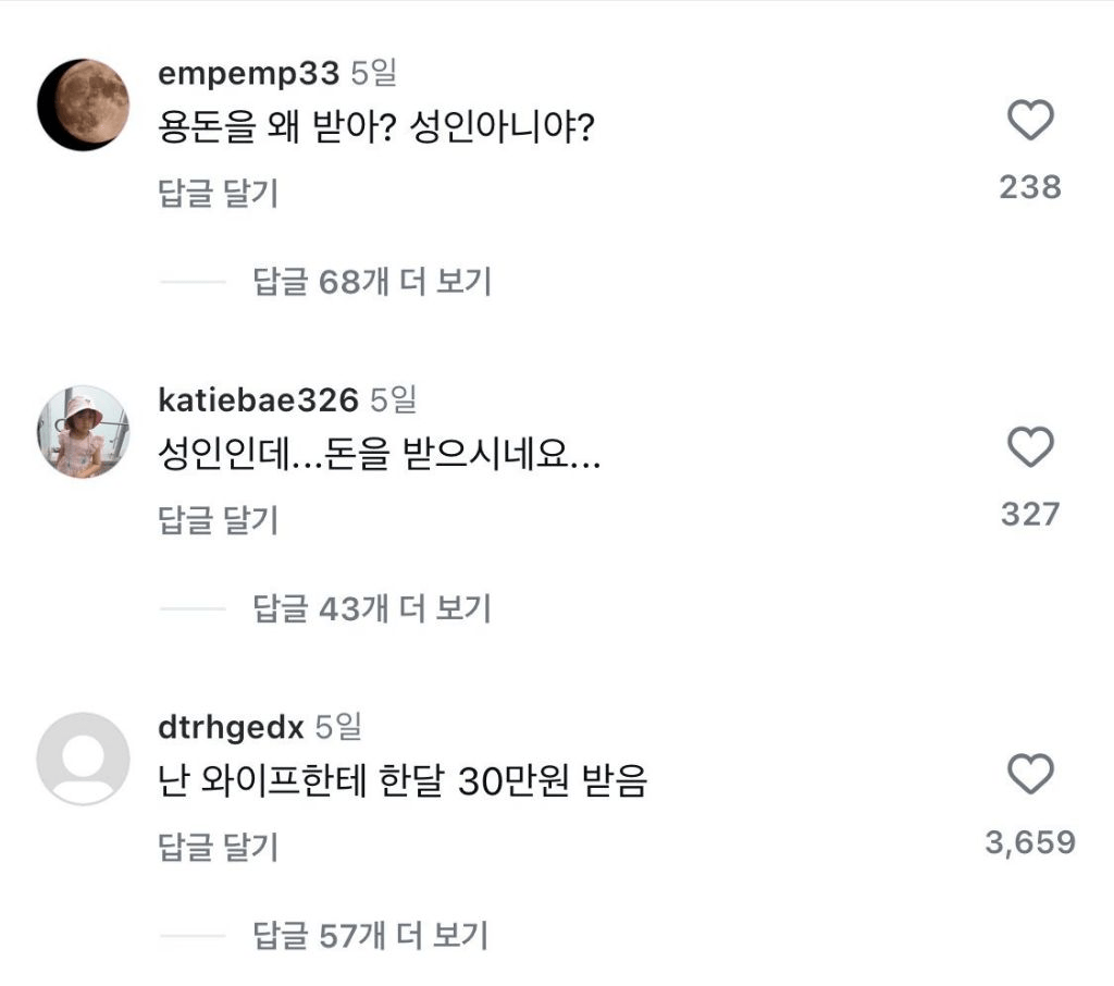 요즘 대학생 용돈 근황