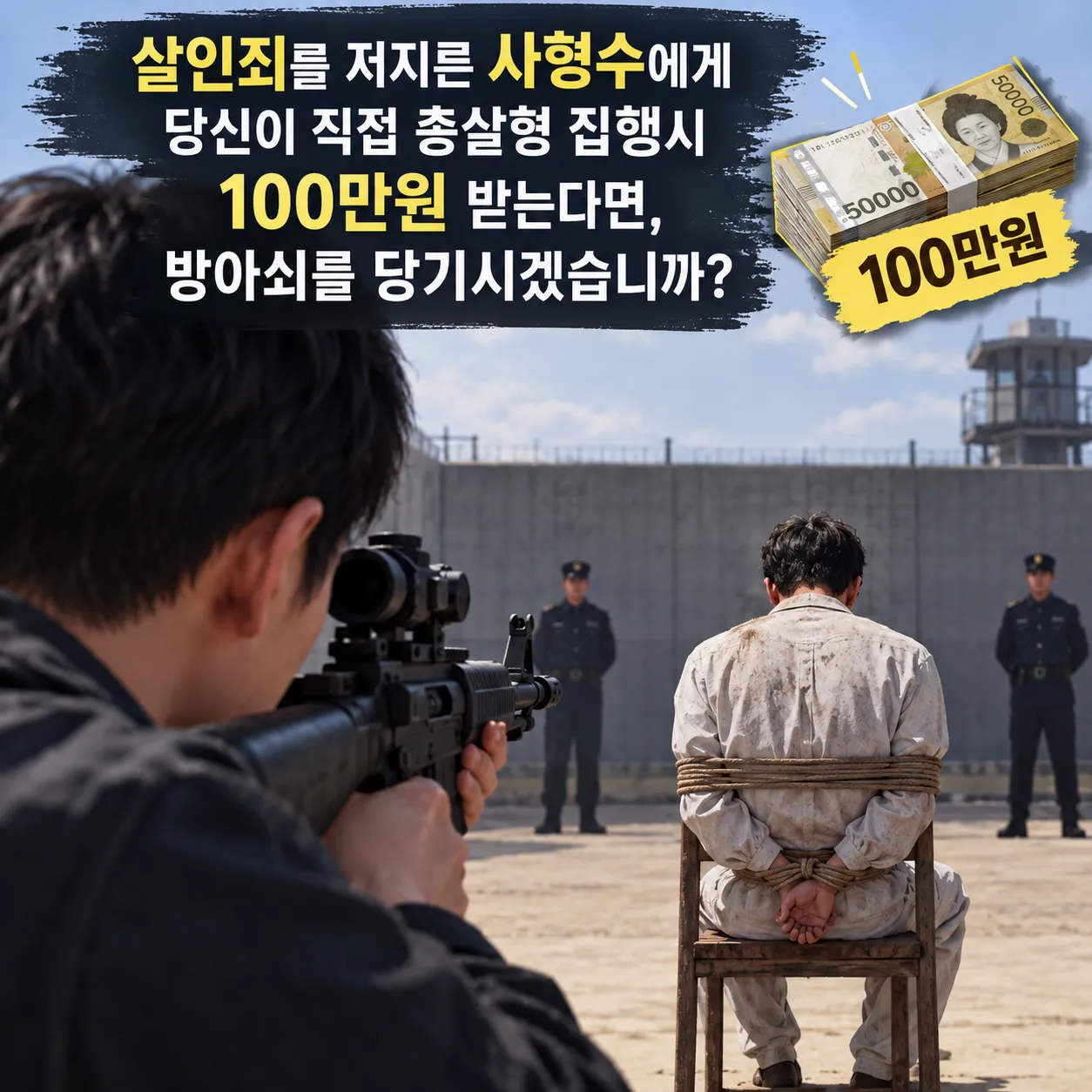 사형수에게 총 쏘면 100만원 받는다면?
