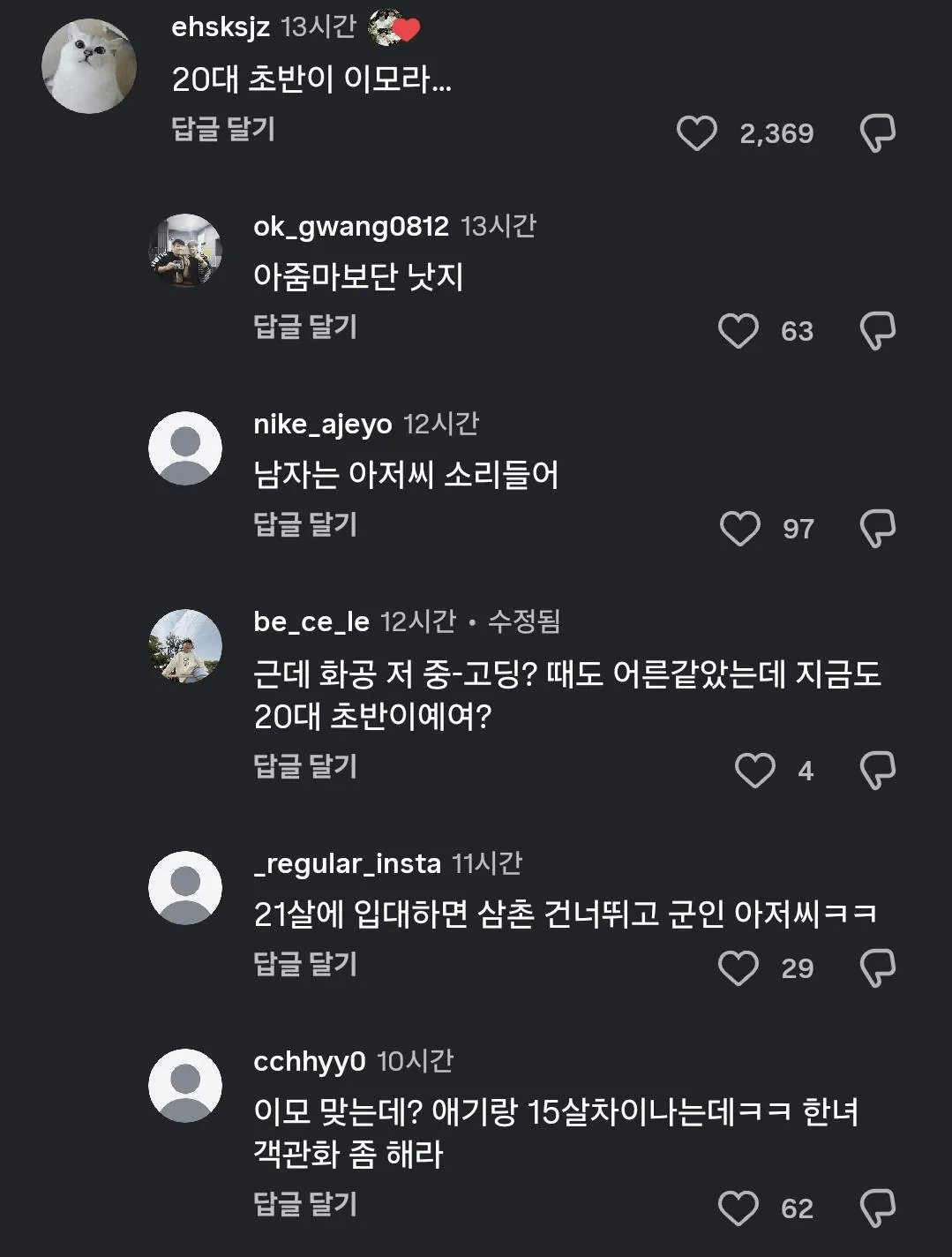 호칭에 대한 댓글 논쟁ㅋㅋㅋㅋㅋㅋ